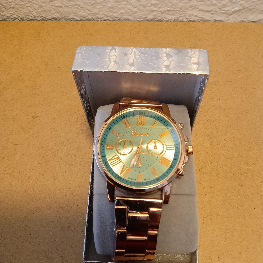 Gold and Blue Men's Watch